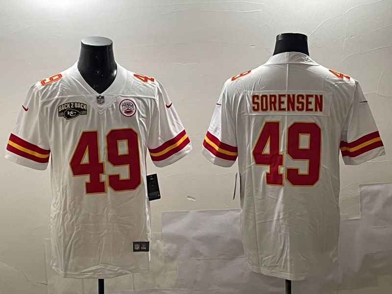 Men Kansas City Chiefs #49 Sorensen White Second generations 2025 Nike Limited NFL Jersey style 4->kansas city chiefs->NFL Jersey
